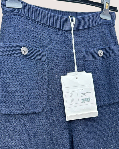 Chanel 22P Flared Trousers Navy FR 34