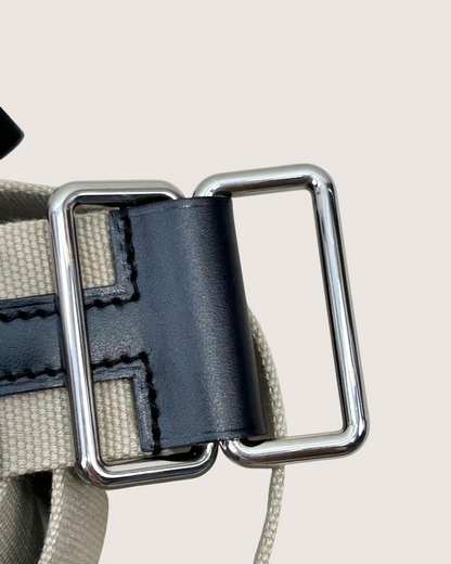 Hermès Nomade Canvas H-Buckle Belt Beige/Ecru, Black One Size