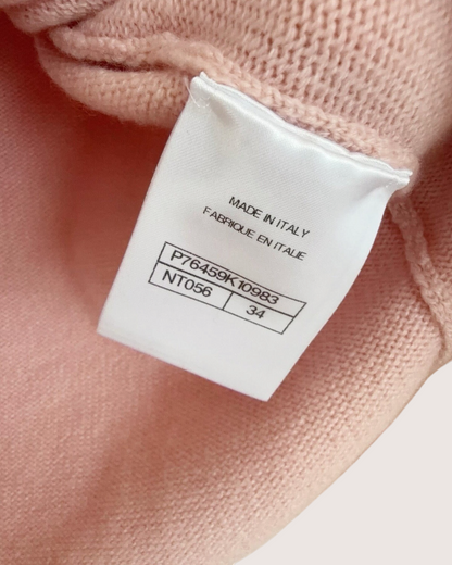 Chanel 24C Cashmere Colorblock Sweater Pink, Beige/Ecru FR 34