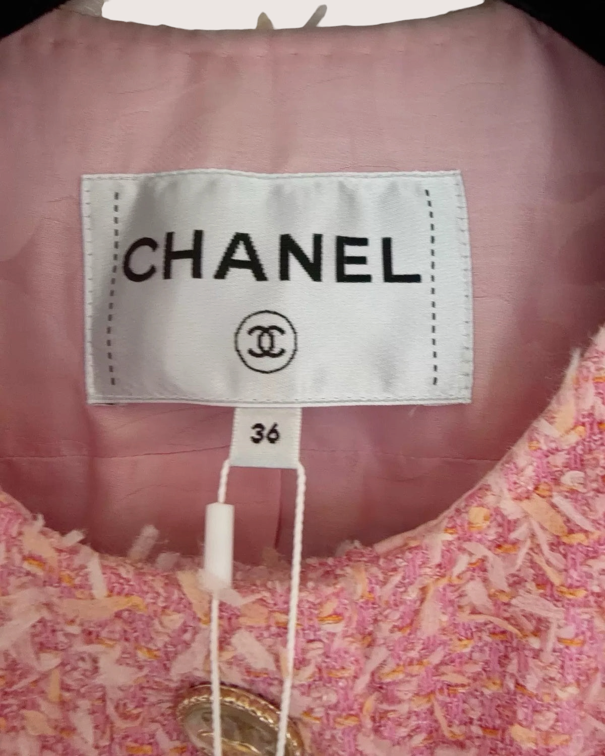 Chanel 21S Tweed Vest Pink FR 36