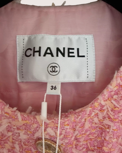 Chanel 21S Tweed Vest Pink FR 36