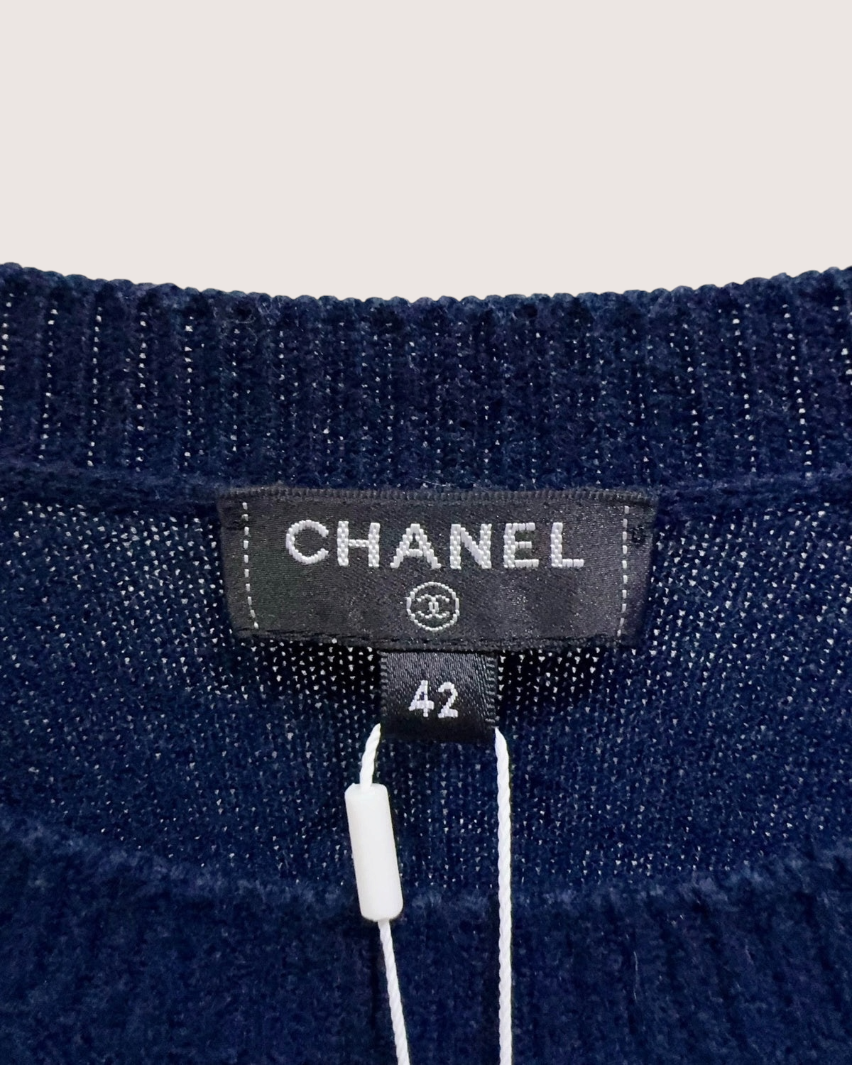 Chanel Cashmere Egyptian Sweater Navy, Gold FR 42