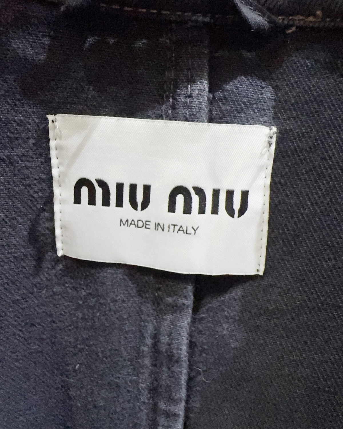 Miu Miu Distressed Denim Four-Pocket Jacket Grey, Brown IT 42