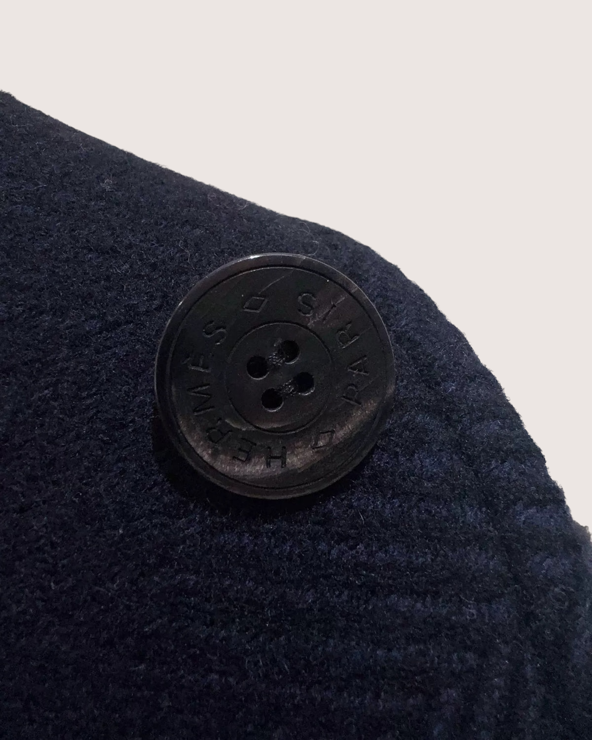 Hermès Wool Belted Coat Navy FR 36