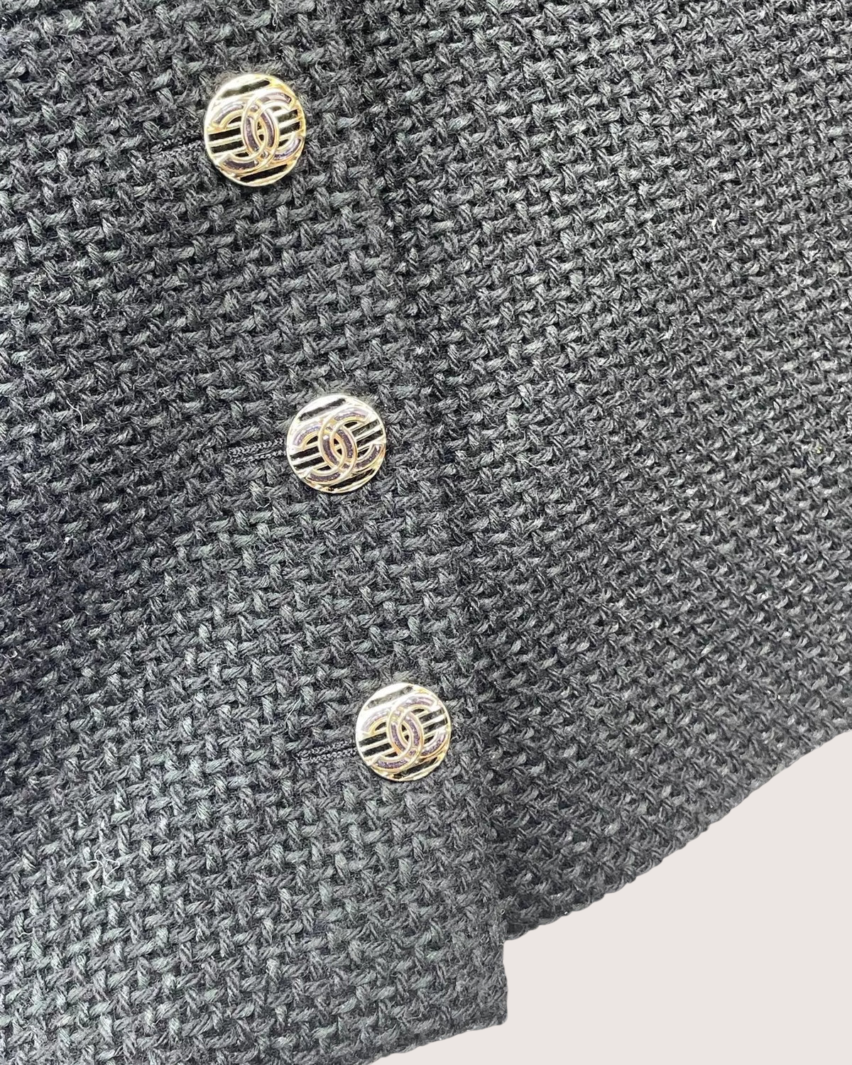 Chanel 21P Tweed Blazer Jacket Black FR 36