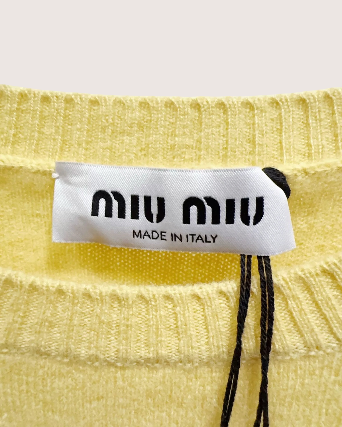 Miu Miu Short-Sleeve Sweater Yellow FR 38