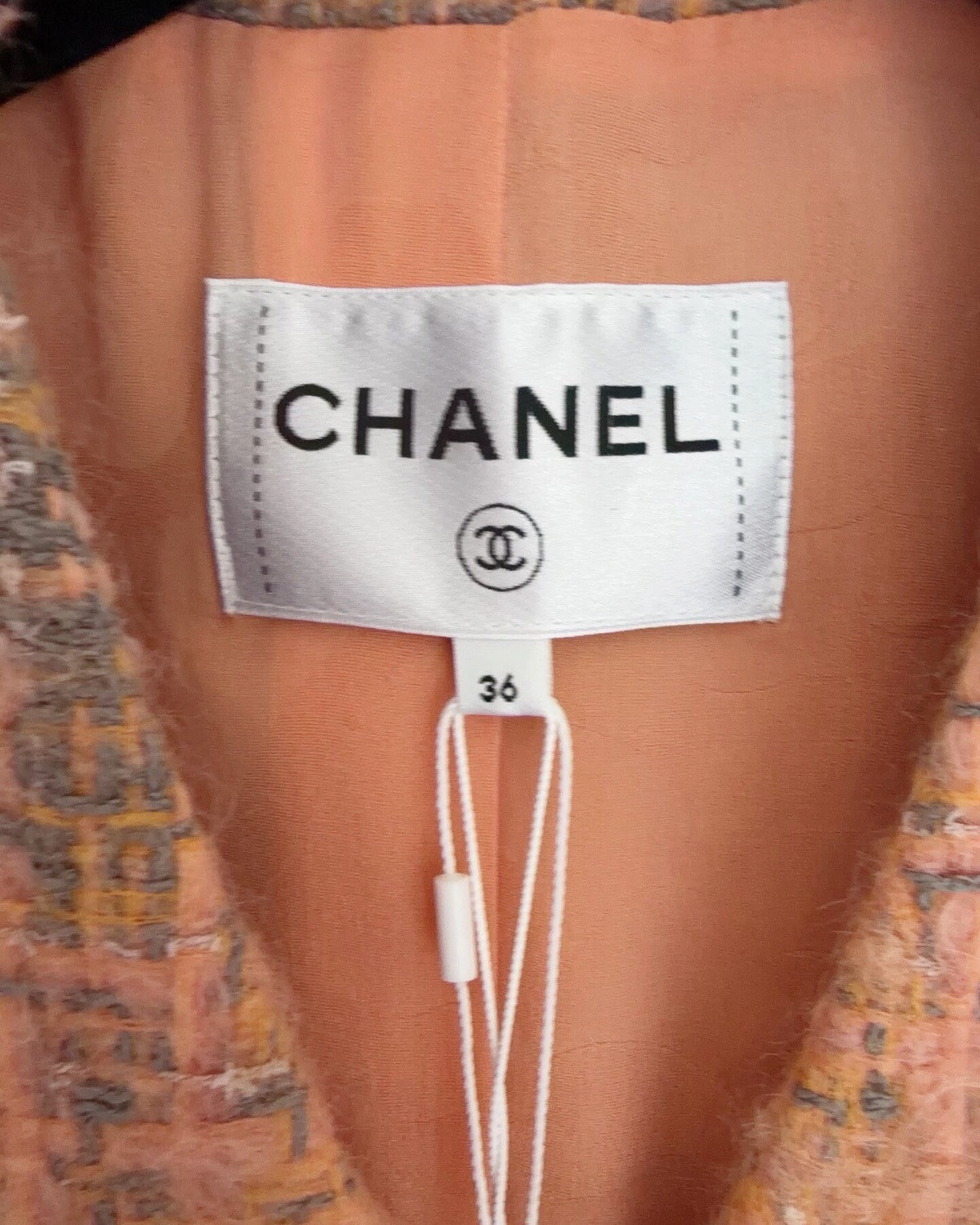 Chanel 24A Plaid Tweed Four-Pocket Jacket Pink, Orange, Grey FR 36