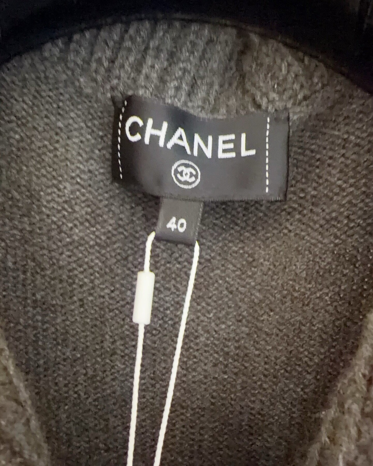 Chanel 24A Cashmere Zip-Up Collared Vest Grey FR 40