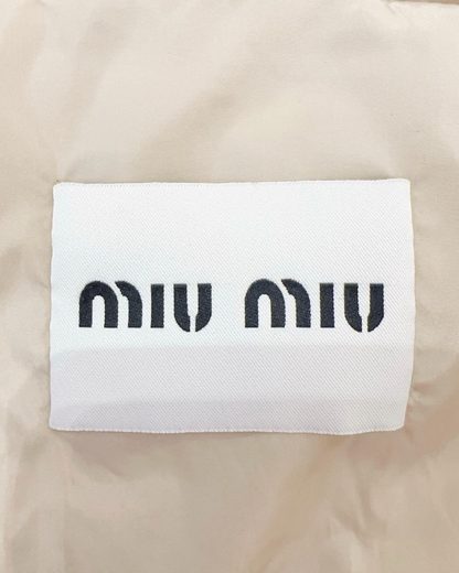 Miu Miu Hooded Padded Jacket Beige/Ecru FR 32