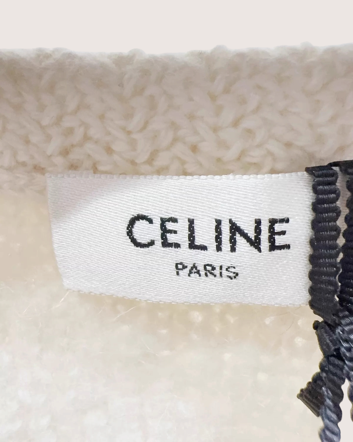 Celine Mohair Cardigan Beige/Ecru FR 34