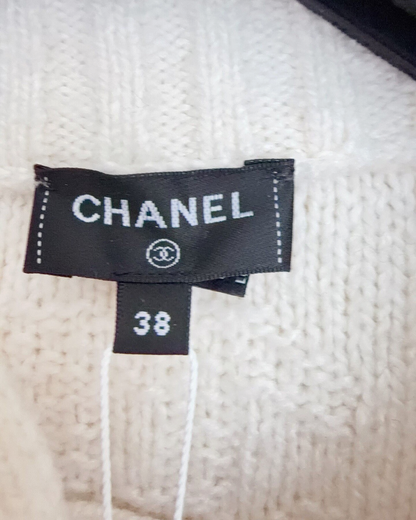 Chanel 24N Coco Neige Cropped Cable Tie-Front Cardigan Beige/Ecru FR 38