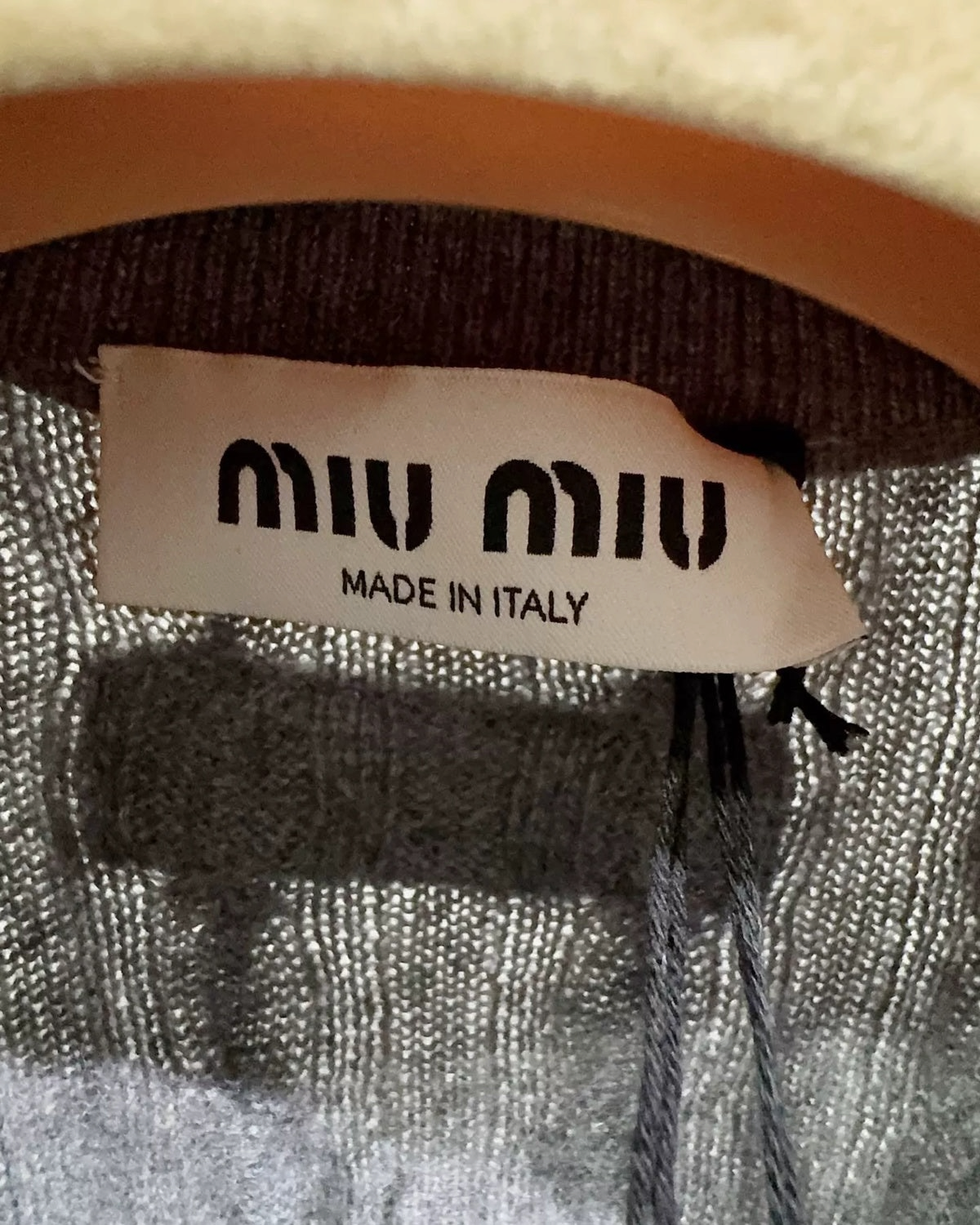 Miu Miu Cable Cardigan Grey FR 40