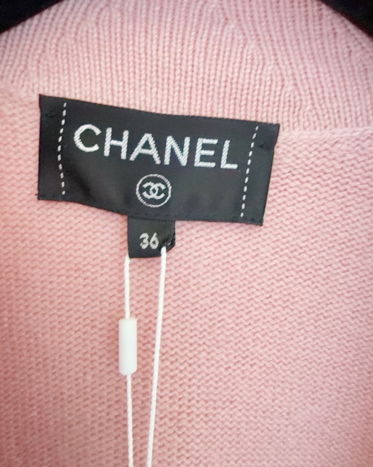Chanel 21S Cashmere Contrast-Trim Belted Long Cardigan Pink, Navy FR 36