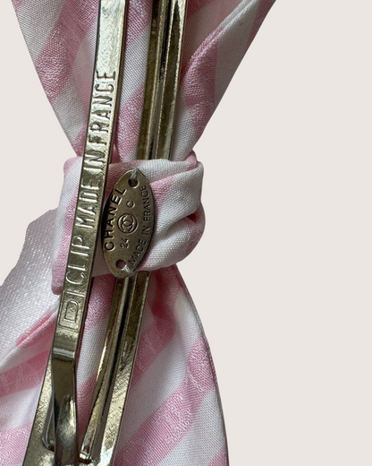 Chanel 24C Bow Hair Clip Pink, White One Size