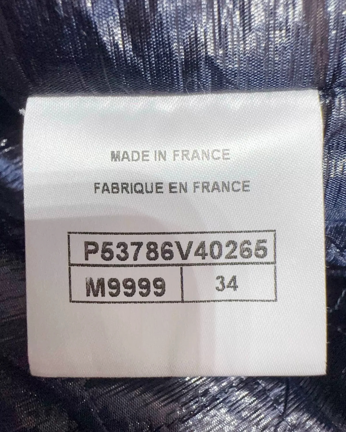 Chanel Tweed Jacket Black, White FR 34