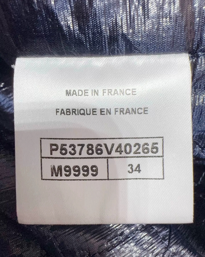 Chanel Tweed Jacket Black, White FR 34