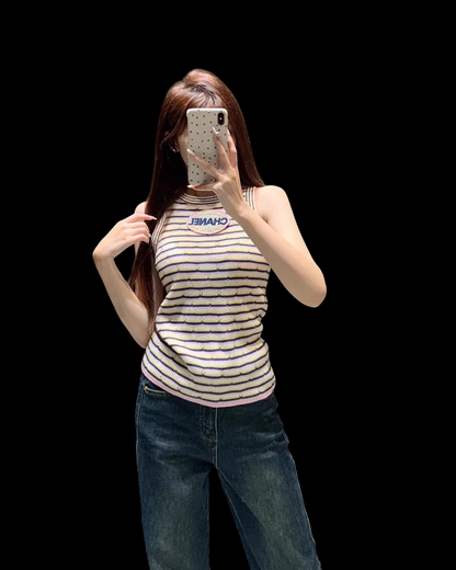 Chanel Knit Striped Vest