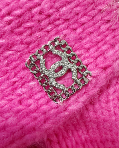 Chanel 21K Cashmere Fringe Sweater Pink, Blue, Multicolor FR 36