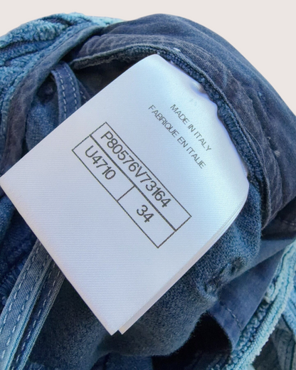 Chanel 25K Wide-Leg Denim Jeans Blue FR 34