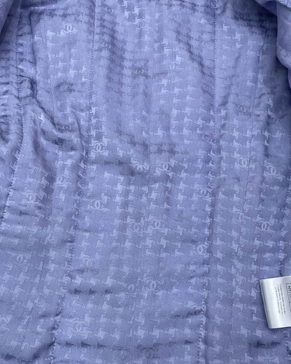 Chanel 24A V-Neck Tweed Jacket Purple, Blue FR 36