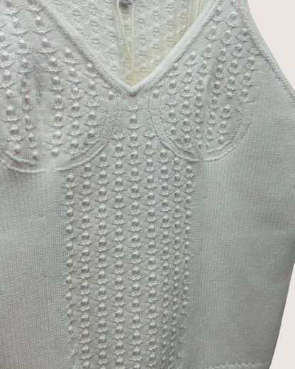 Chanel 25S Crystal CC Camisole Top White
