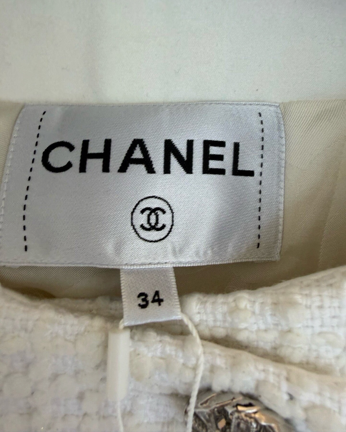 Chanel 22C Four-Pocket Tweed Jacket White FR 34