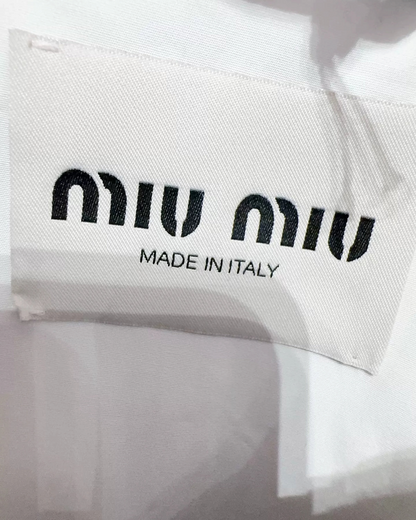 Miu Miu Cropped Zip-Up Jacket Navy, White FR 38