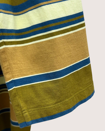 Miu Miu Long-Sleeve Striped Polo Shirt Green, Beige/Ecru, Multicolor FR 34