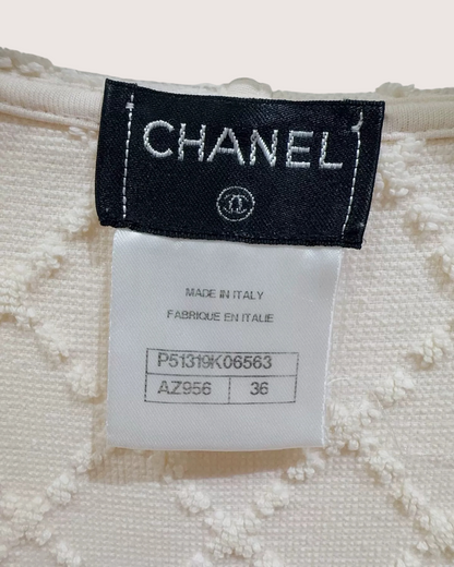 Chanel Hooded Fringe Terry Mini Dress Beige/Ecru FR 36