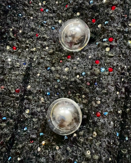 Chanel 17K Sequin Tweed Jacket - Black, Multicolor, view 4