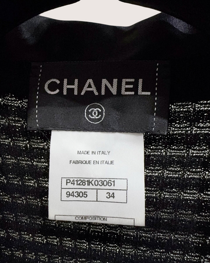 Chanel Crochet Lace Cardigan Black FR 34