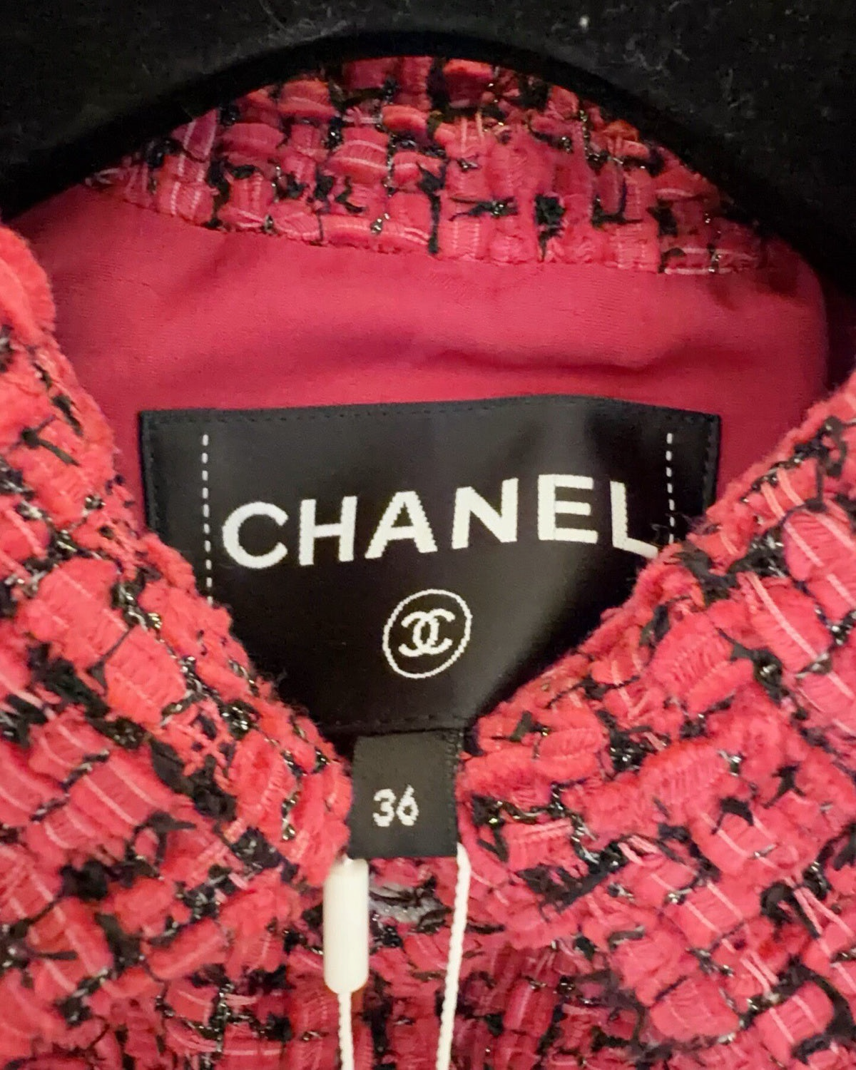 Chanel 25C Tweed Jacket Pink, Black FR 36