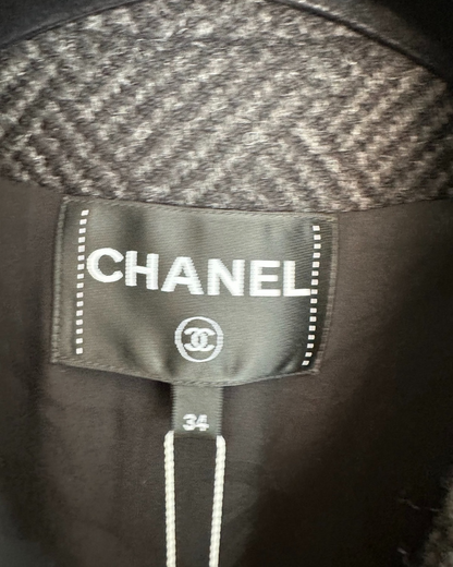 Chanel 24K Four-Pocket Tweed Jacket Grey FR 34