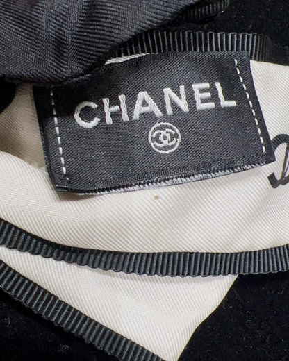 Chanel 22A Bow Hair Accessory Black, Beige/Ecru One Size