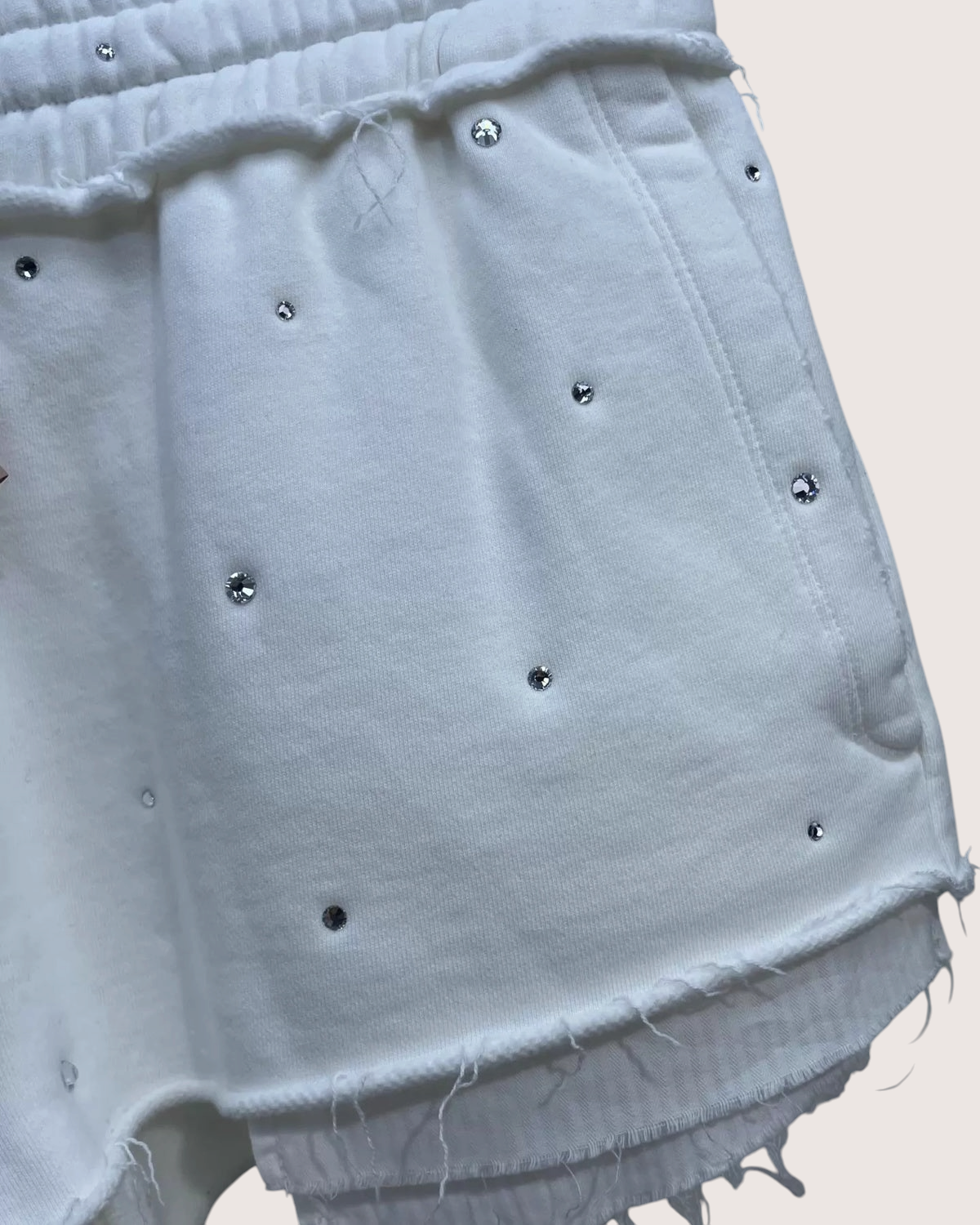 Miu Miu Gem-Embellished Mini Shorts White IT 36