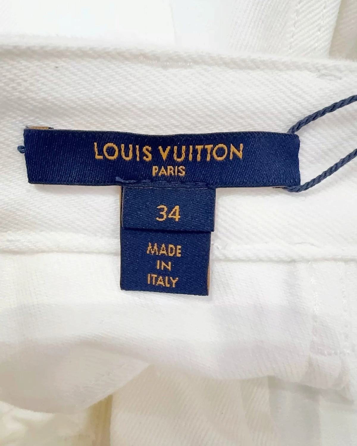 Louis Vuitton Monogram-Patch Straight Denim Jeans White FR 34