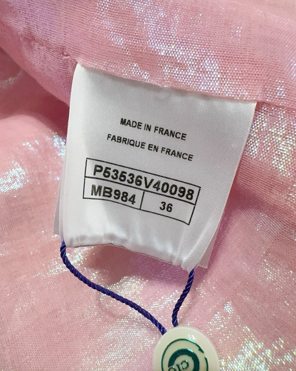 Chanel 16S Tweed Wrap Coat Pink, Beige/Ecru FR 36
