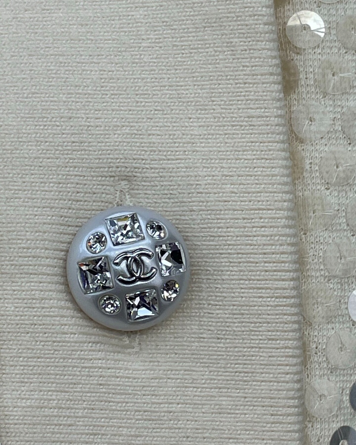 Chanel 23S CC Sequin Wool Cardigan