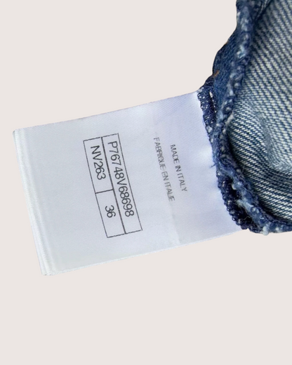 Chanel 24P Denim Wide-Leg CC Jeans Blue FR 36