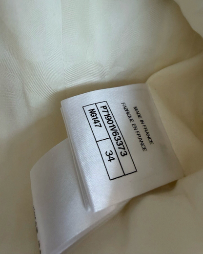 Chanel 22C Four-Pocket Tweed Jacket White FR 34