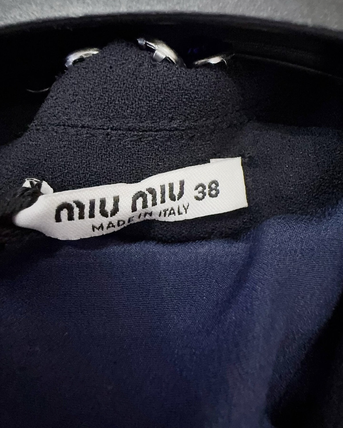 Miu Miu Crystal-Embellished Mini Dress Blue, Silver FR 34