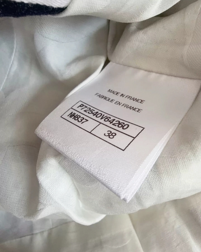Chanel 22S Striped Mid-Length Dress Black, White, Multicolor FR 38