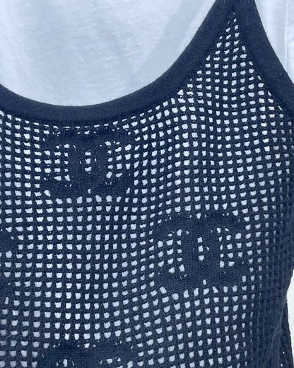 Chanel 22C Short-Sleeve Logo Top FR 36