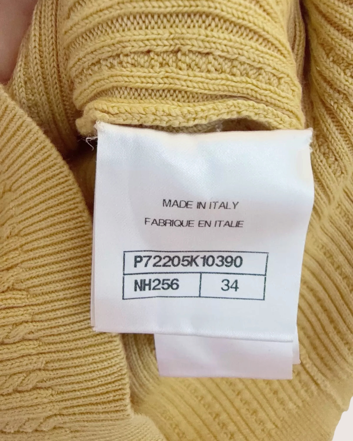 Chanel 22P Cable Button-Front Tank Top Yellow FR 34