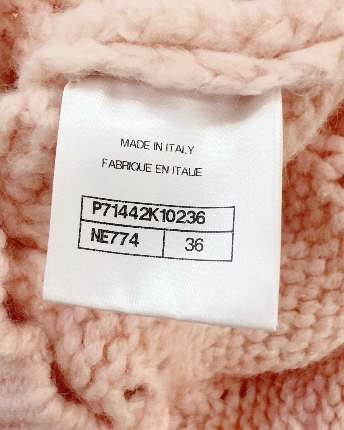 Chanel 21B Wool Cape-Collar Sweater Pink FR 36