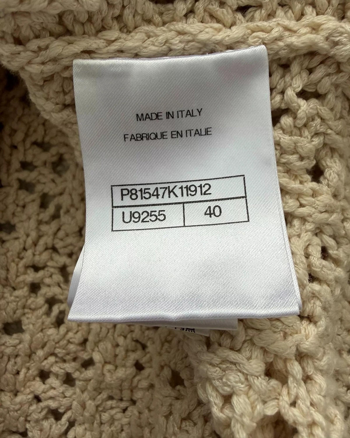 Chanel 26M Coco Beach Crochet Openwork Top Beige/Ecru, Multicolor FR 40