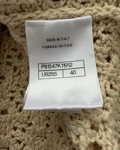 Chanel 26M Coco Beach Crochet Openwork Top Beige/Ecru, Multicolor FR 40