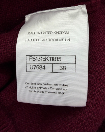Chanel 26P Cashmere CC Sweater Burgundy, Beige/Ecru FR 38