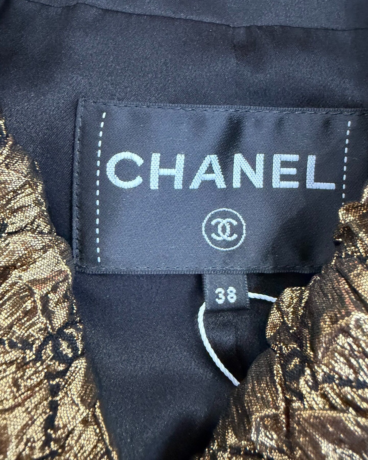 Chanel 24K Metallic CC Jacket Gold, Black FR 38