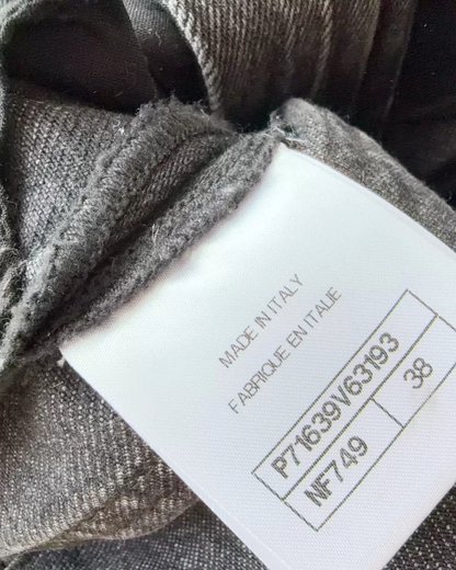 Chanel 21K CC Straight Denim Jeans Black FR 38
